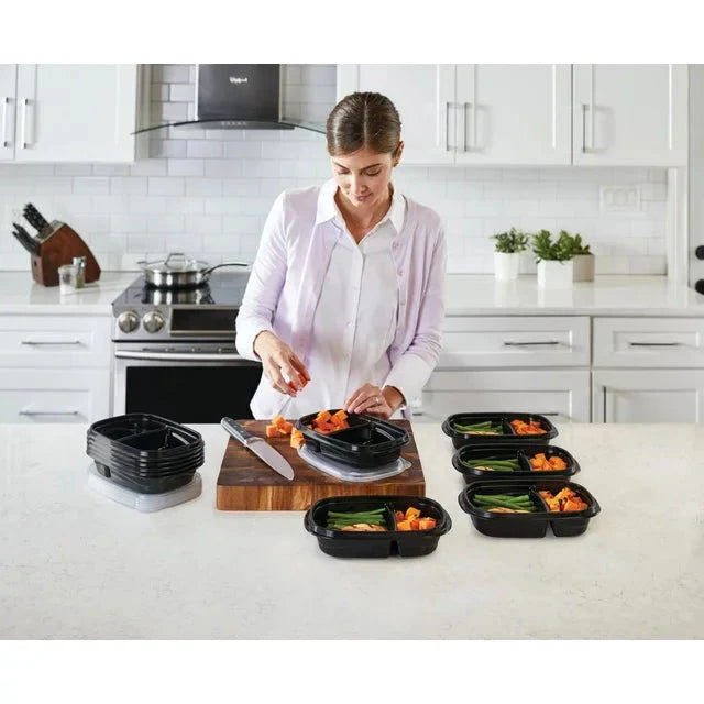 Rubbermaid TakeAlongs, 3.7 Cups, Meal Prep Food Storage Container with Built-In Divider, 20 Pieces - Amado Deals - wholesale and distributors with free shipping in United States