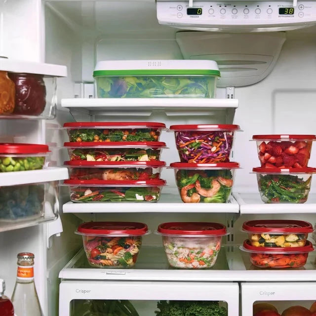 Rubbermaid TakeAlongs 40 Piece Food Storage Set, Red, Total of 12.6 Qts - Amado Deals - wholesale and distributors with free shipping in United States