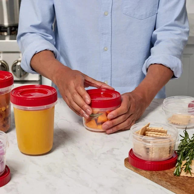 Rubbermaid TakeAlongs 40 Piece Food Storage Set, Red, Total of 12.6 Qts - Amado Deals - wholesale and distributors with free shipping in United States