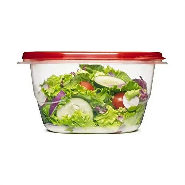 Rubbermaid TakeAlongs 5.2 Cup Deep Square Food Storage Containers, Set of 4, Red - Amado Deals - wholesale and distributors with free shipping in United States