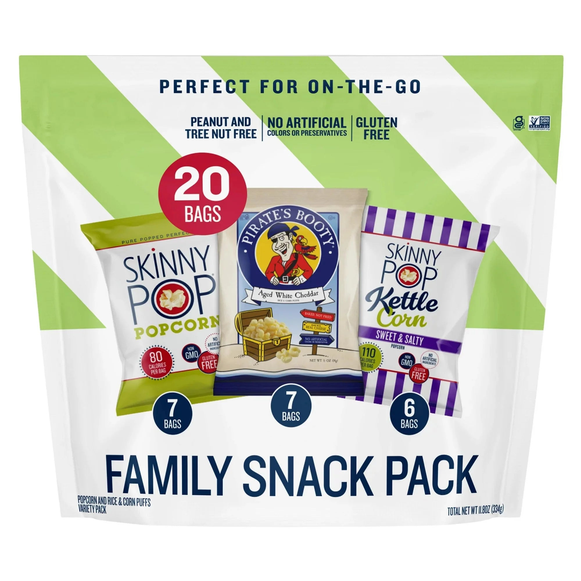 SkinnyPop and Pirate's Booty Gluten-Free Variety Pack, 0.5 oz Snack-Size Bags, 20 Count - Amado Deals - wholesale and distributors with free shipping in United States
