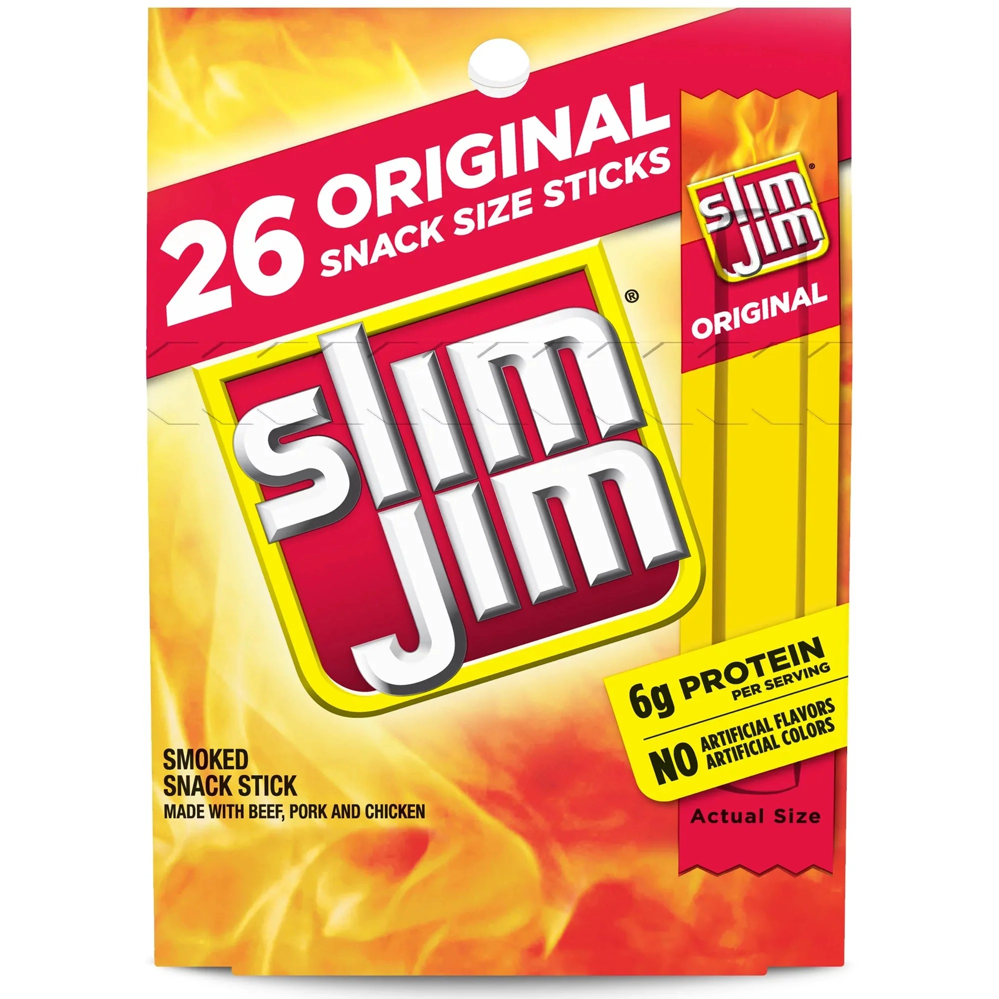 Slim Jim Original Snack Size Stick 0.28 oz Meat Snacks, 26 Count Box - Amado Deals - wholesale and distributors with free shipping in United States
