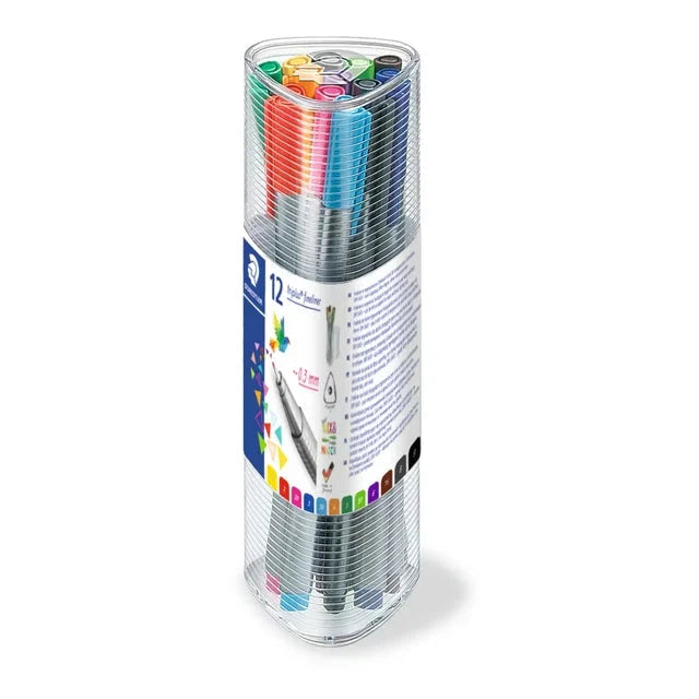 Staedtler Triplus Fineliner, Super Fine 0.3mm, Easel Case, 12 Assorted Colors - Amado Deals - wholesale and distributors with free shipping in United States
