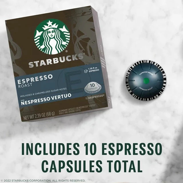 Starbucks by Nespresso Vertuo, Espresso Roast, Dark Roast Nespresso Pods, 10 Count - Amado Deals - wholesale and distributors with free shipping in United States