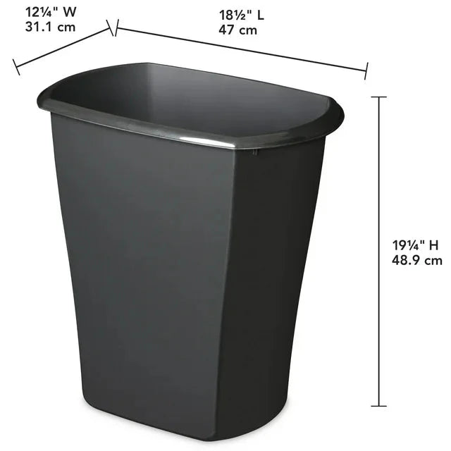 Sterilite 10 Gal. Rectangular Wastebasket Plastic, Black - Amado Deals - wholesale and distributors with free shipping in United States