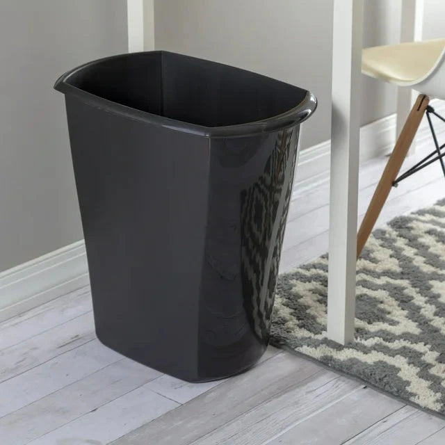 Sterilite 10 Gal. Rectangular Wastebasket Plastic, Black - Amado Deals - wholesale and distributors with free shipping in United States