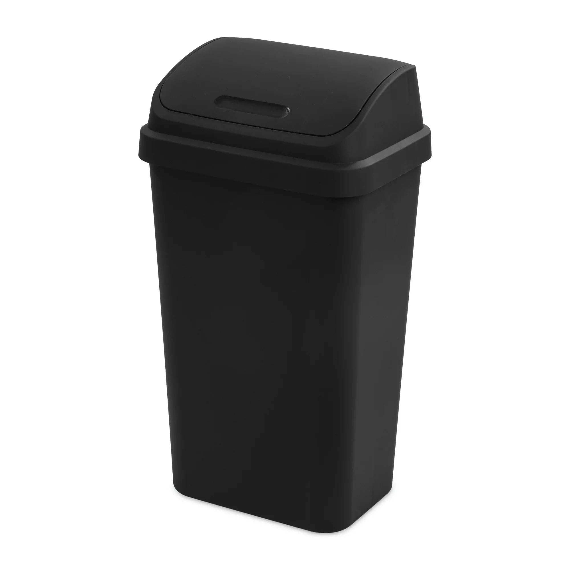 Sterilite 13 Gallon Trash Can, Plastic Swing Top Kitchen Trash Can, Black - Amado Deals - wholesale and distributors with free shipping in United States