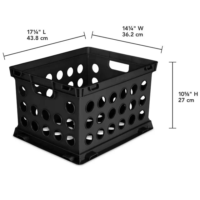 Sterilite Plastic File Crate in Black - Amado Deals - wholesale and distributors with free shipping in United States