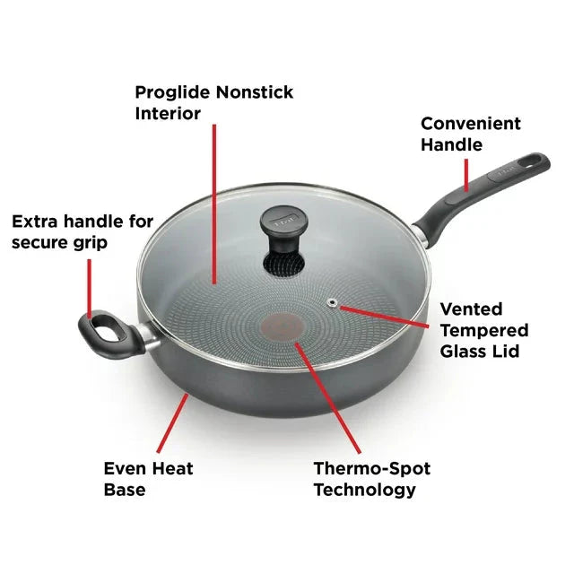 T-fal Easy Care Nonstick Cookware, Jumbo Cooker, 5 Quart, Grey - Amado Deals - wholesale and distributors with free shipping in United States