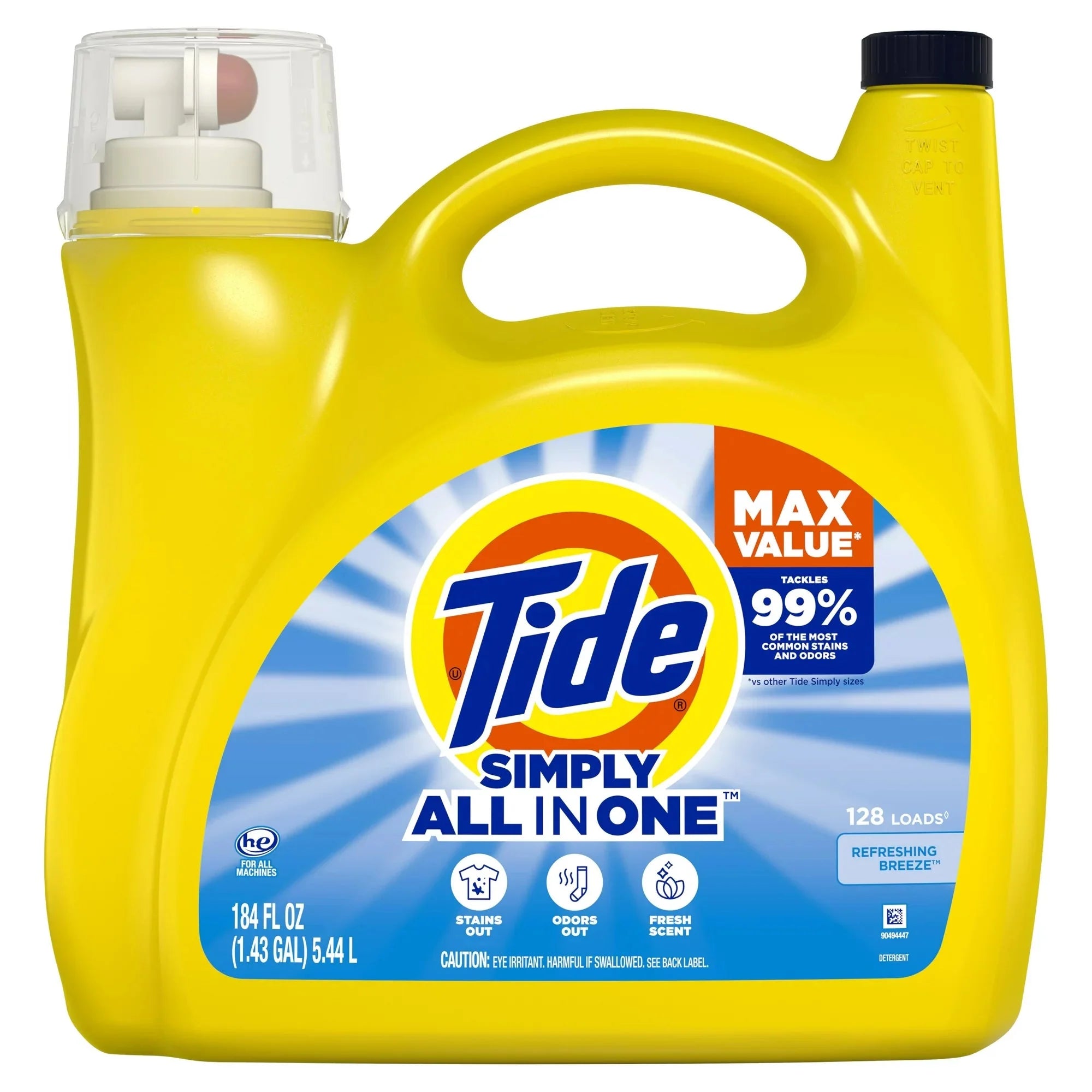 Tide Simply Liquid Laundry Detergent, Refreshing Breeze, 184 fl oz - Amado Deals - wholesale and distributors with free shipping in United States