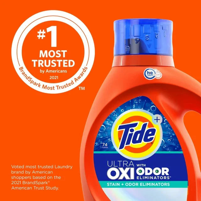 Tide Ultra Oxi with Odor Eliminators Liquid Laundry Detergent, 154 fl oz., for Visible and Invisible Dirt - Amado Deals - wholesale and distributors with free shipping in United States