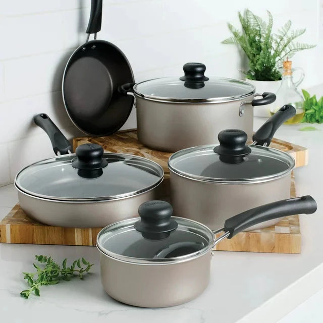 Tramontina 9-Piece Non-Stick Cookware Set, Champagne - Amado Deals - wholesale and distributors with free shipping in United States
