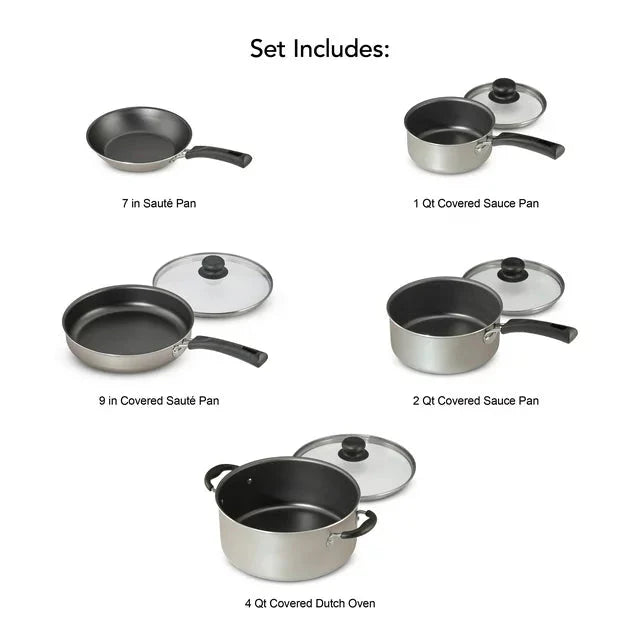 Tramontina 9-Piece Non-Stick Cookware Set, Champagne - Amado Deals - wholesale and distributors with free shipping in United States