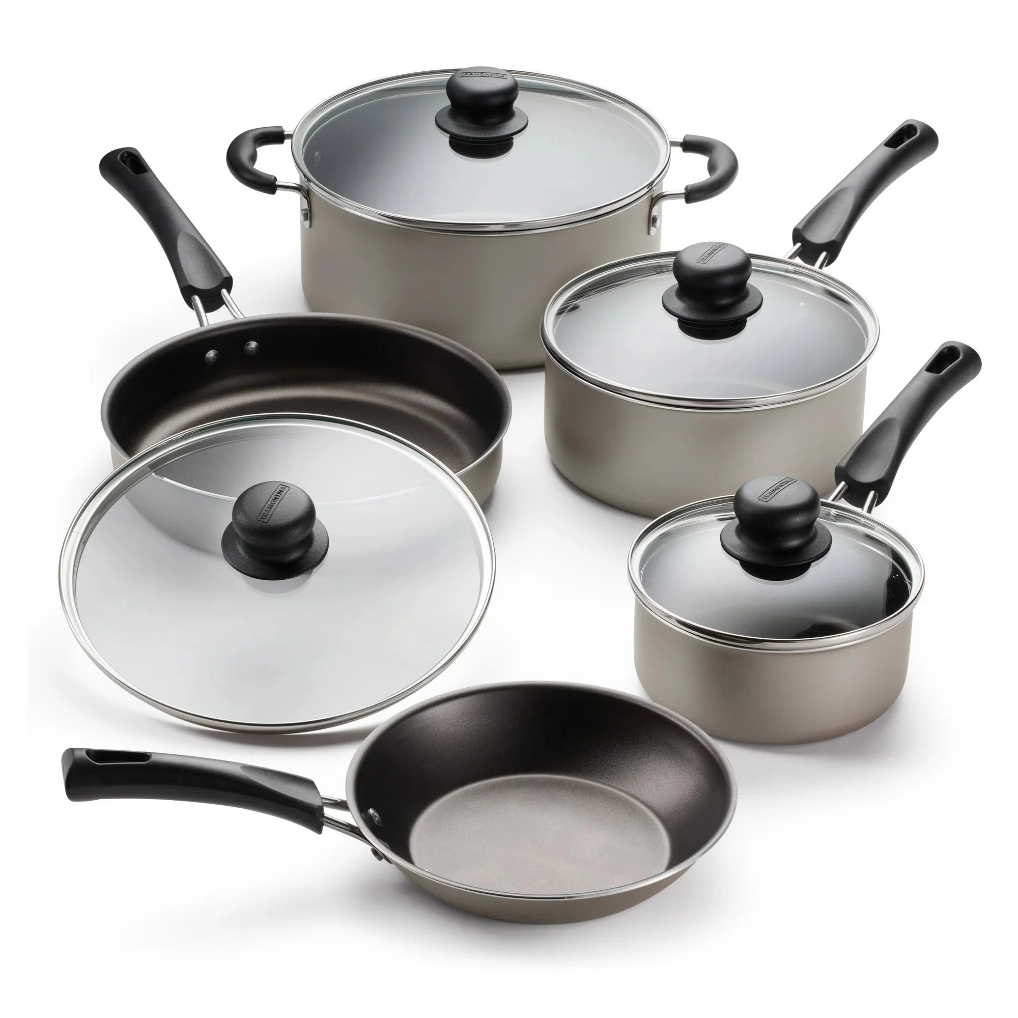 Tramontina 9-Piece Non-Stick Cookware Set, Champagne - Amado Deals - wholesale and distributors with free shipping in United States