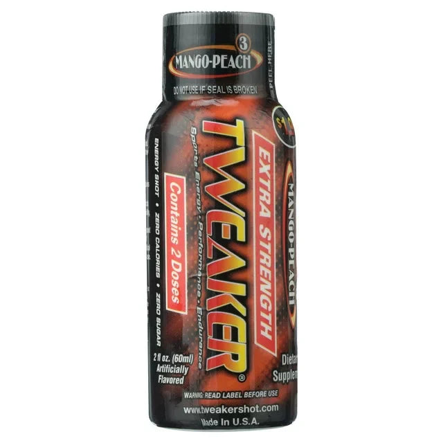 Tweaker Energy Shot, Mango Peach, 2 fl oz, 12 count - Amado Deals - wholesale and distributors with free shipping in United States