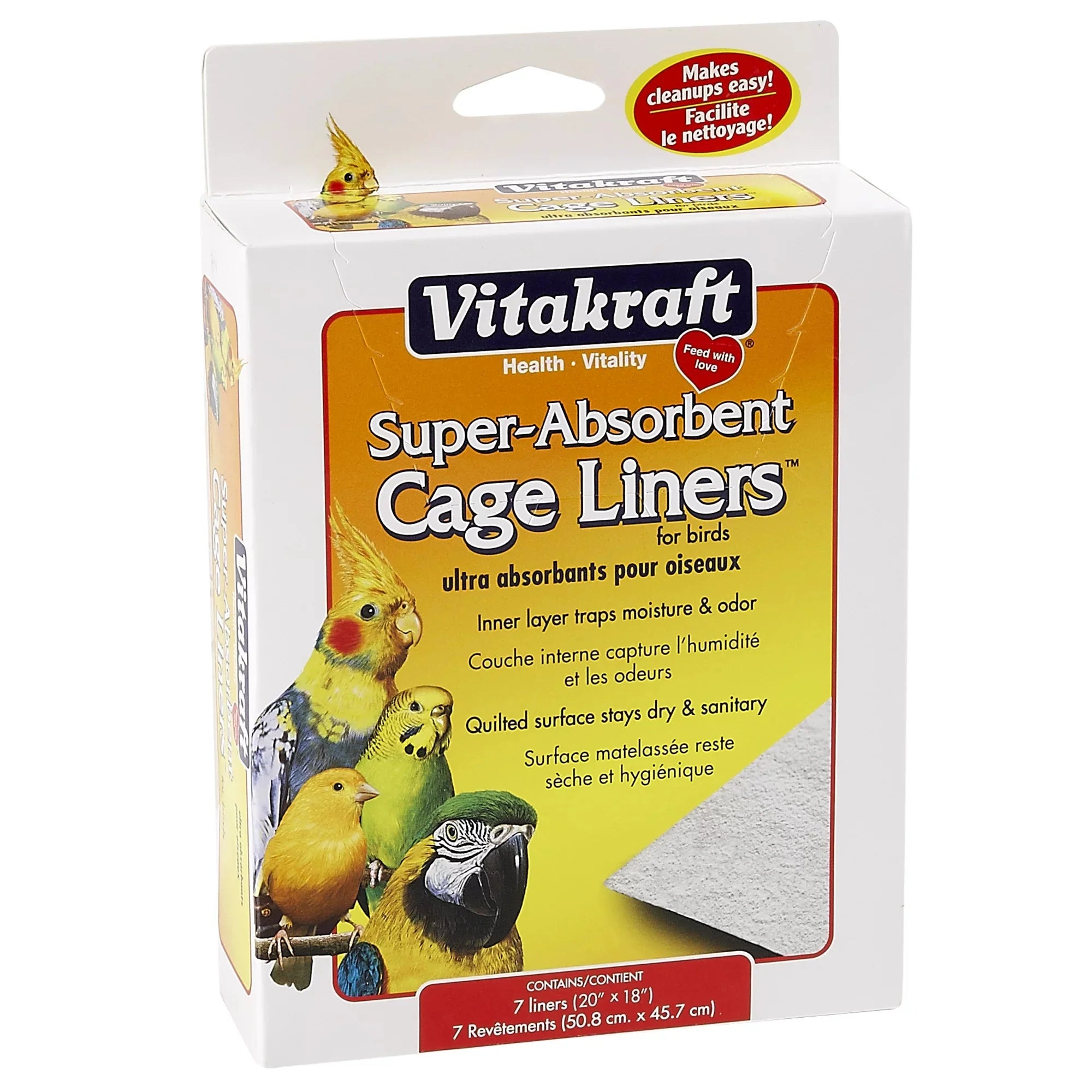 Vitakraft Cage Liners for Birds - For Parrot, Parakeet, Conure, and Cockatiel Cages, 7 Liners - Amado Deals - wholesale and distributors with free shipping in United States