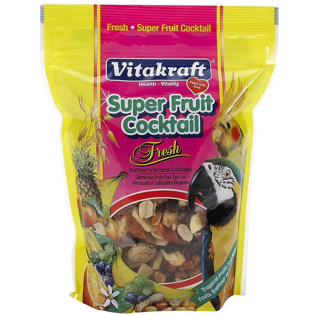 Vitakraft Fresh Super Fruit Cocktail - Tropical Parrot Fruit Blend - Parrot and Parakeet Treats - Amado Deals - wholesale and distributors with free shipping in United States